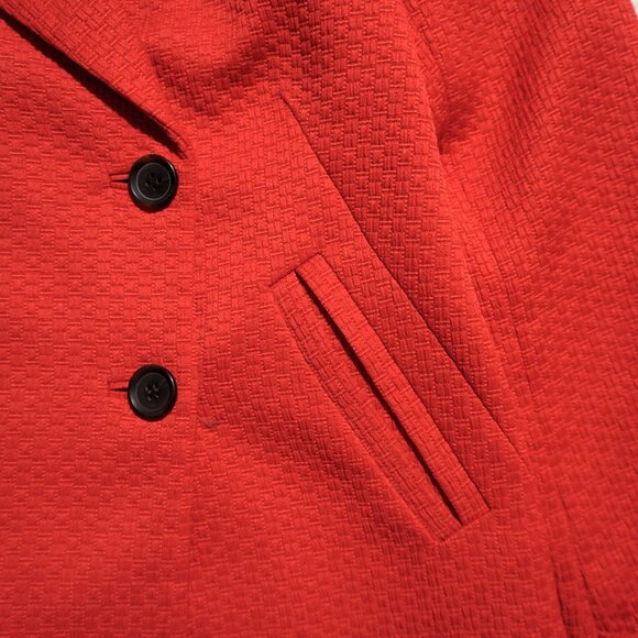 Talbots Ruby Red Tweed Double-Breasted Blazer Jacket 4p Classic Tailored - Picture 5 of 10